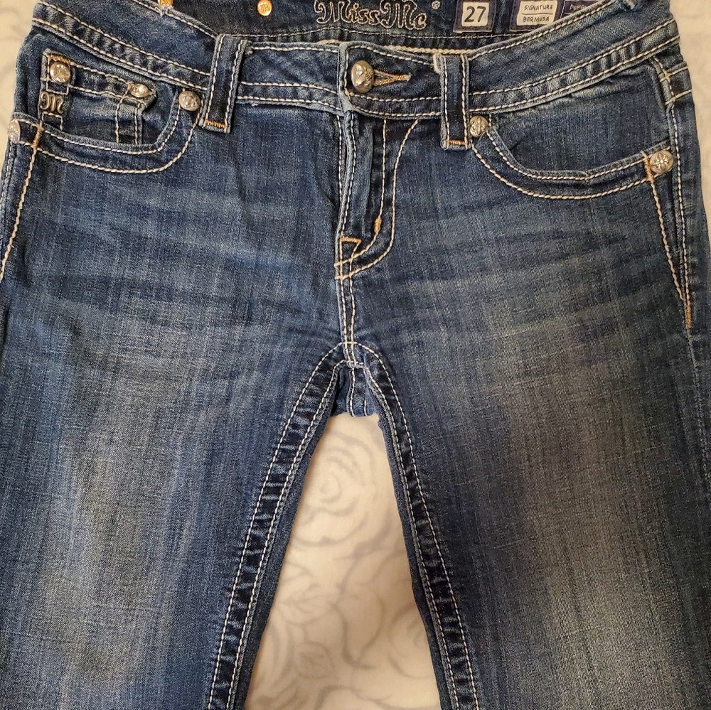 Miss Me "Signature" Stretch Bermuda Shorts W27